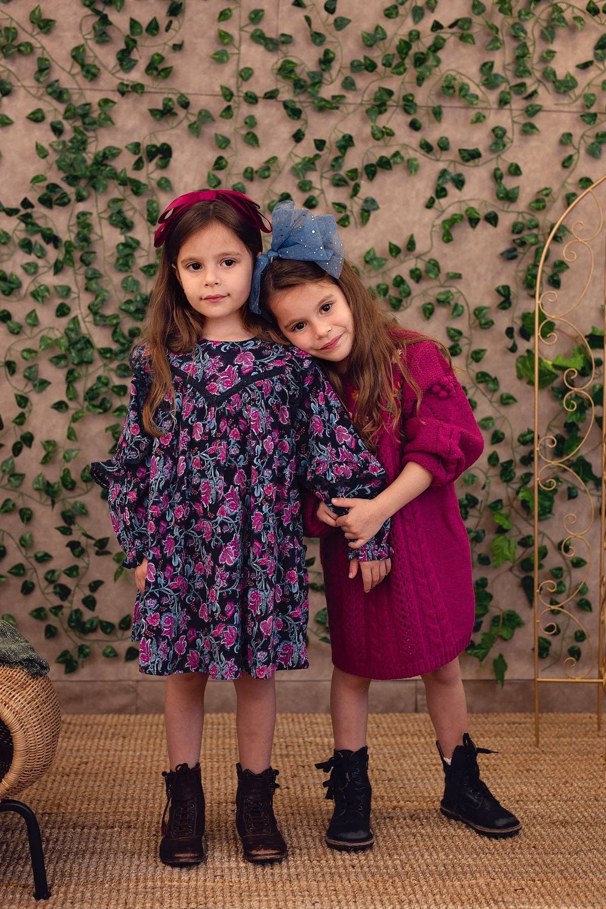 Ava Dot Headband - Burgundy: Burgundy-Little Sprout