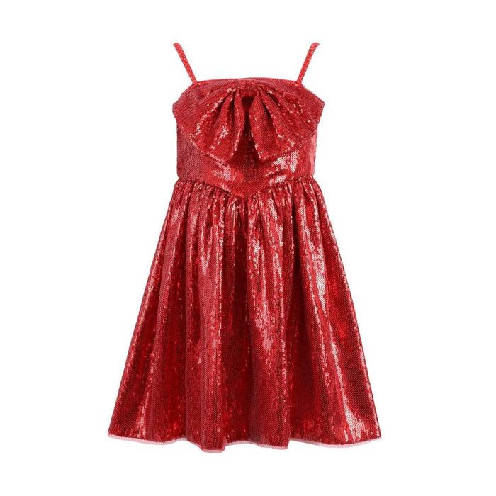 Lola and. the Boys Big Bow Sequin Dress Little Sprout