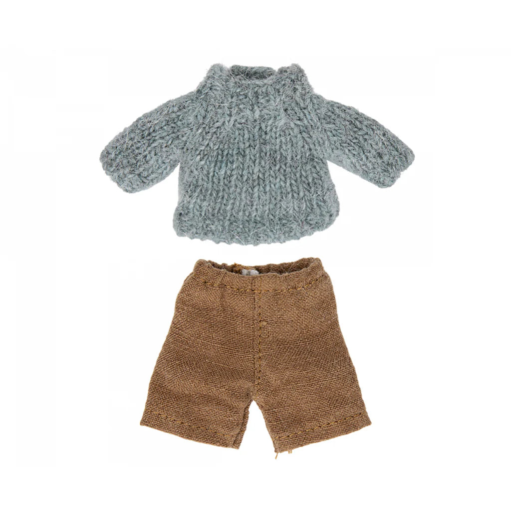 Knitted Sweater And Pants, Big Brother-Little Sprout