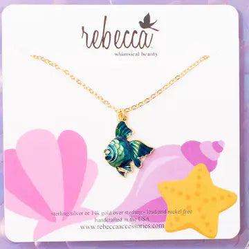 Charm Necklace Blue Fish-Little Sprout