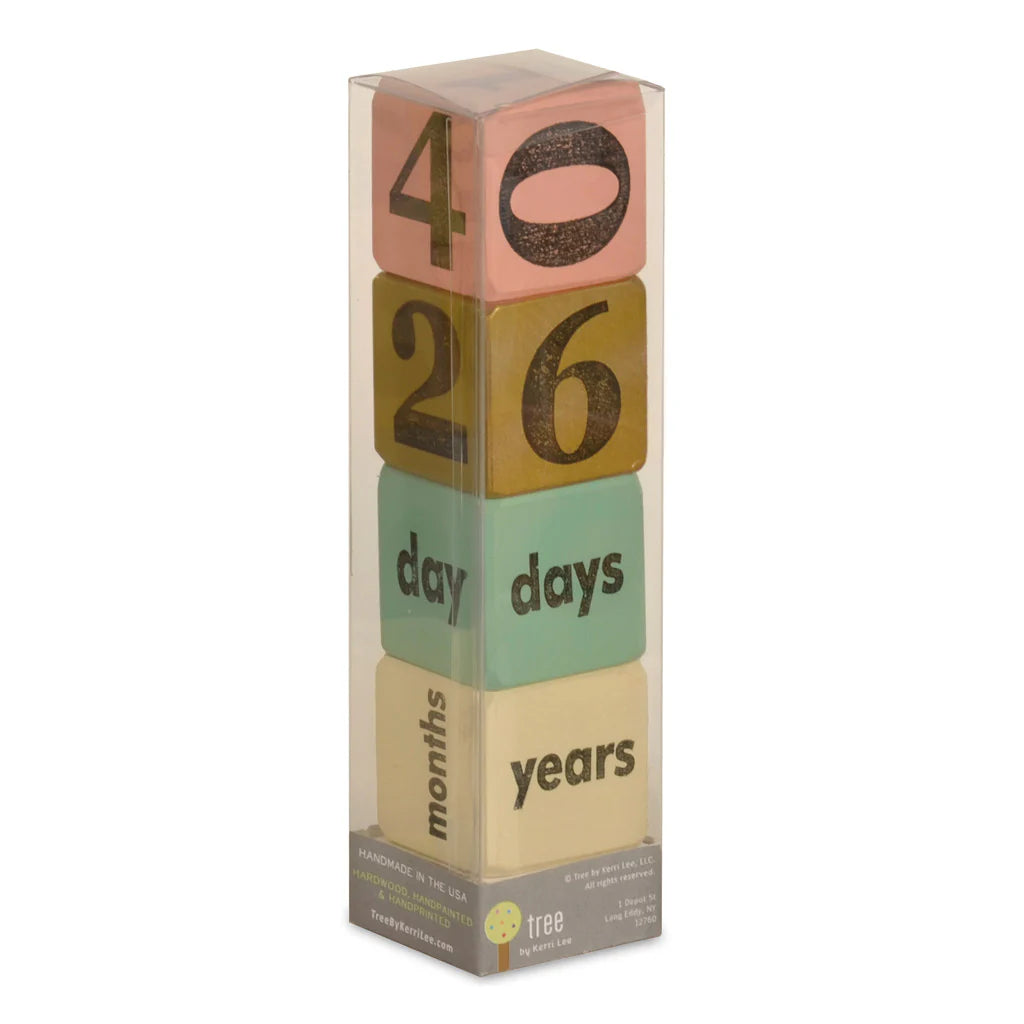 Wooden Baby Age Blocks-Little Sprout