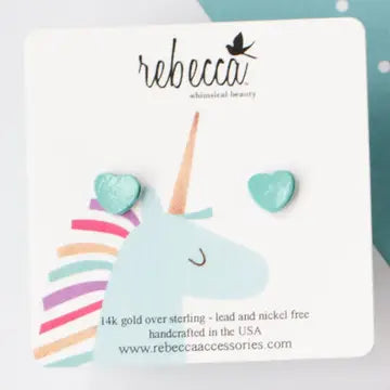 Blue Heart Stud Earrings-Little Sprout