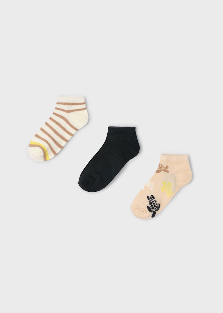 Set of 3 Mixed Socks - Asphalt-Little Sprout