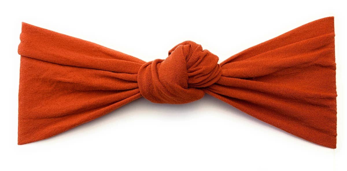 Nylon Knotted Turban Knots Baby Infant Headband: Midnight Mauve-Little Sprout
