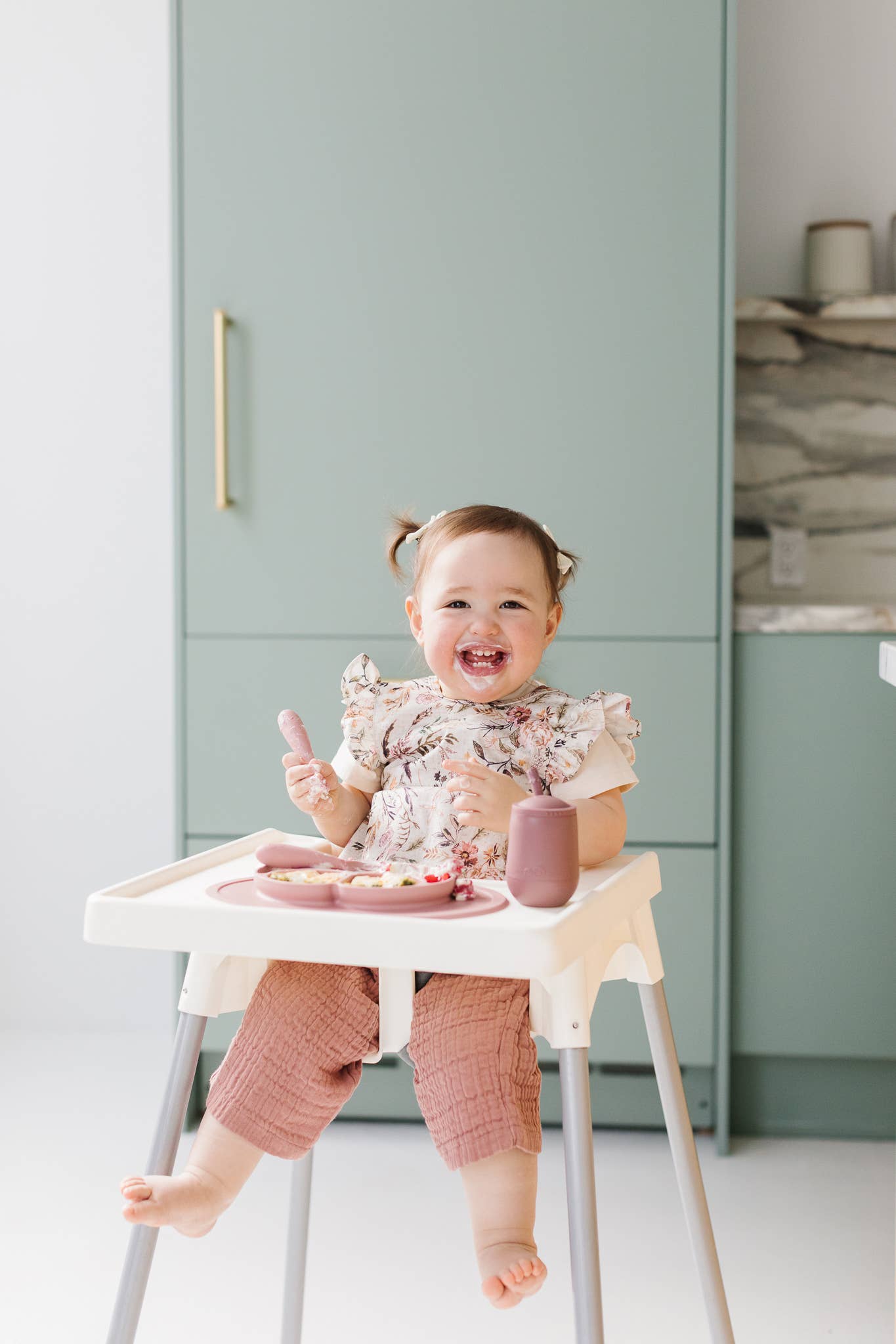 Delilah Floral Flutter Bapron: Toddler (6m-3T)-Little Sprout
