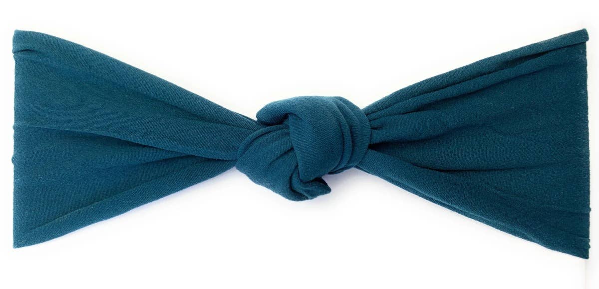 Nylon Knotted Turban Knots Baby Infant Headband: Midnight Mauve-Little Sprout