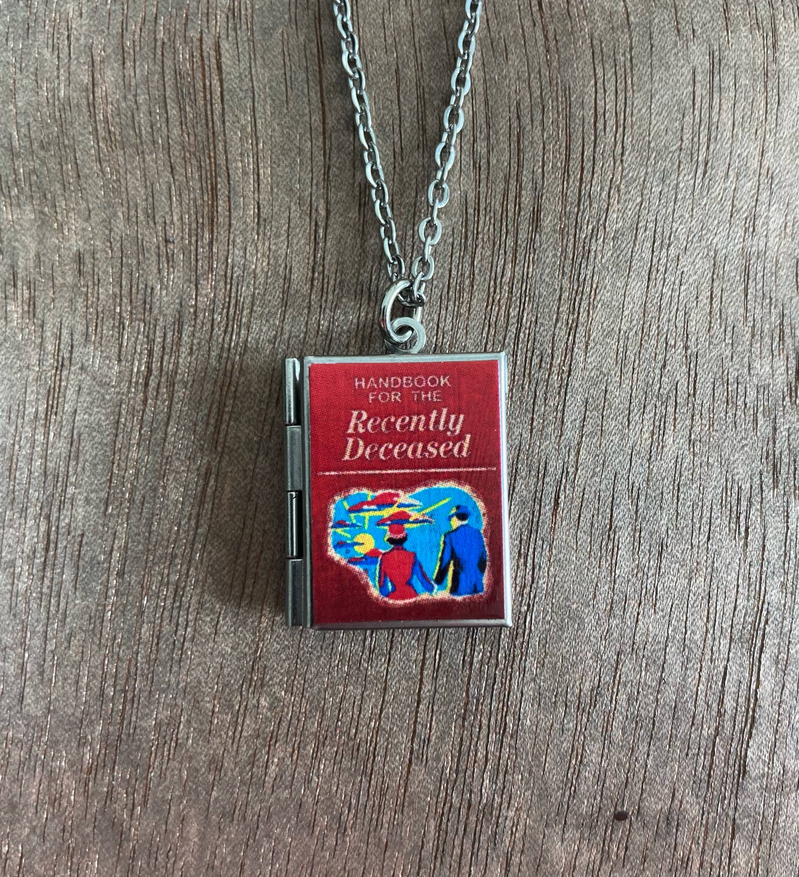 Book Locket Beetlejuice - Handbook of the Recently Deceased: Stainless Steel-Little Sprout