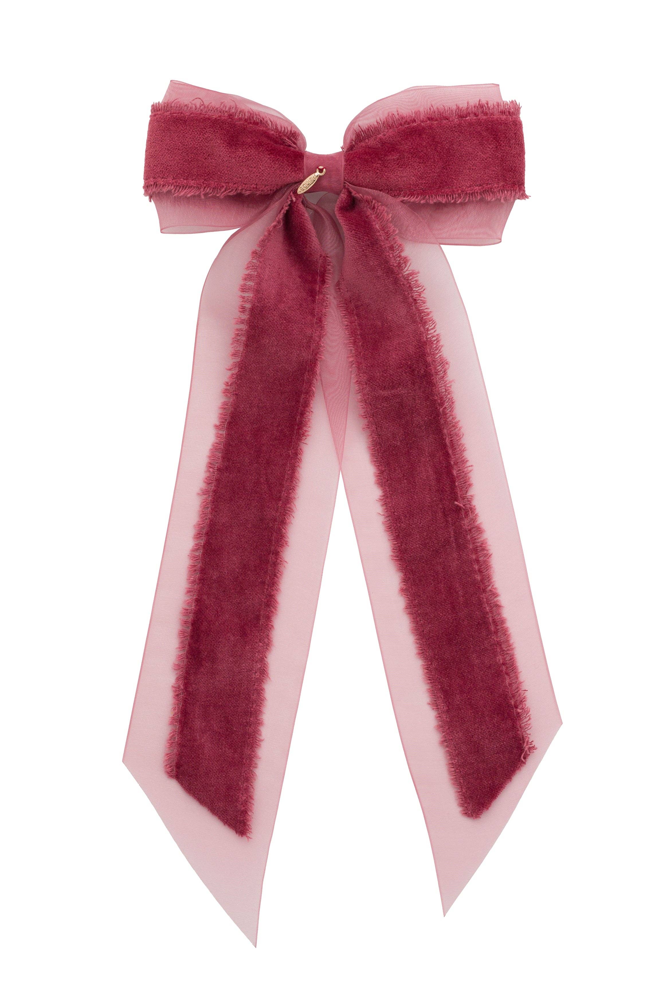 Primrose Princess Long Tail Bow Clip - Cranberry (Handmade in the USA!): Cranberry-Little Sprout