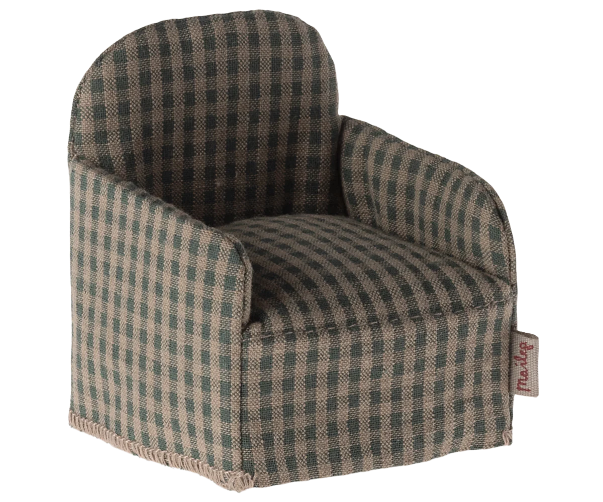 Chair, Mouse - Green Checker-Little Sprout