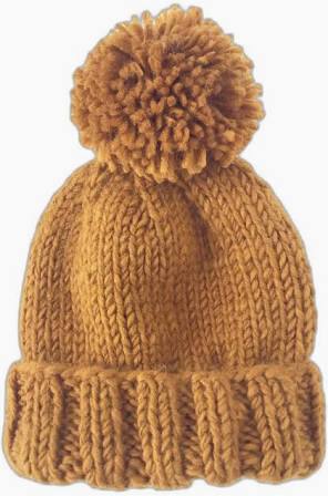 Classic Pom Hat- Mustard-Little Sprout