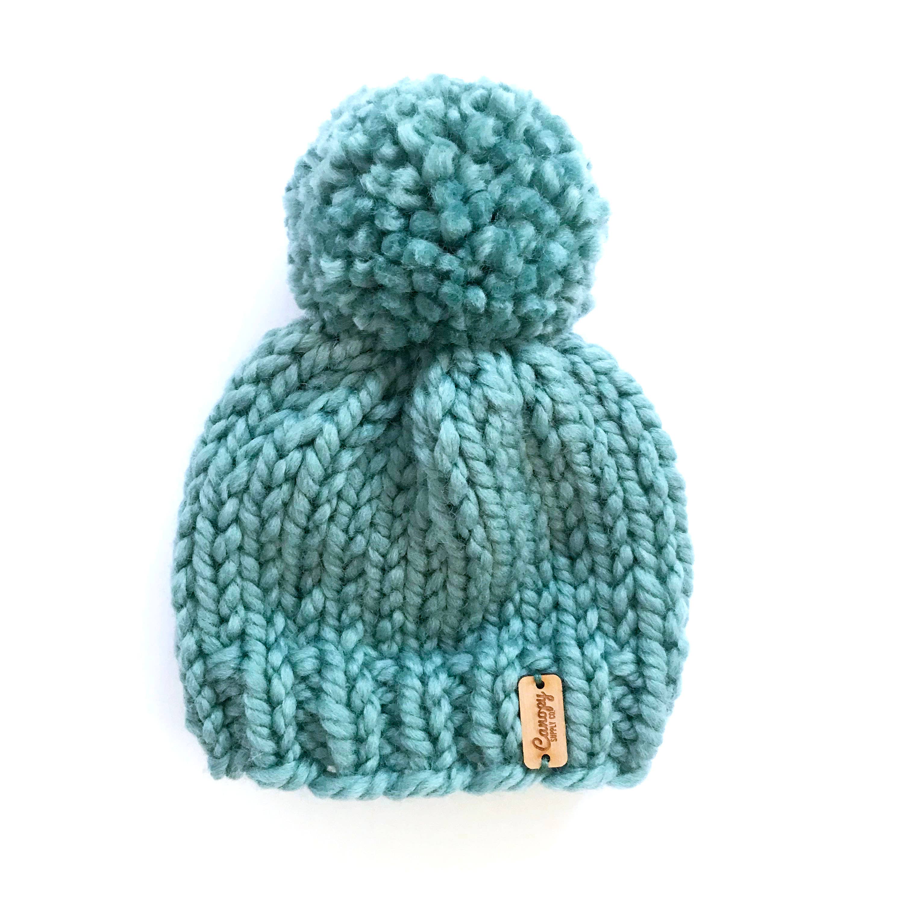 Monarch Beanie > Kids and Baby Knit Pom Pom Hat: Birch / Toddler (1-3 Years)-Little Sprout