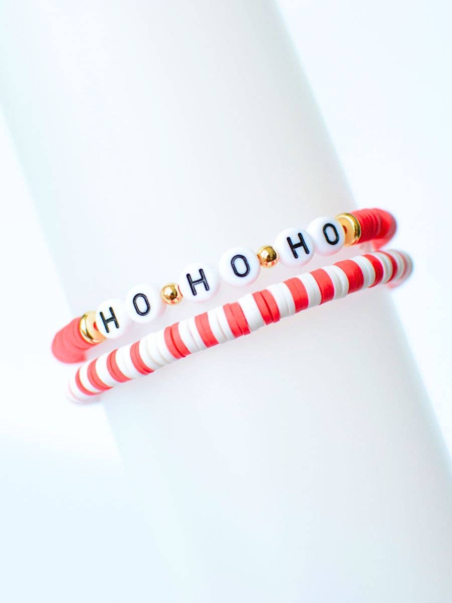 HO Ho Ho Holiday Red Bracelet Set-Little Sprout