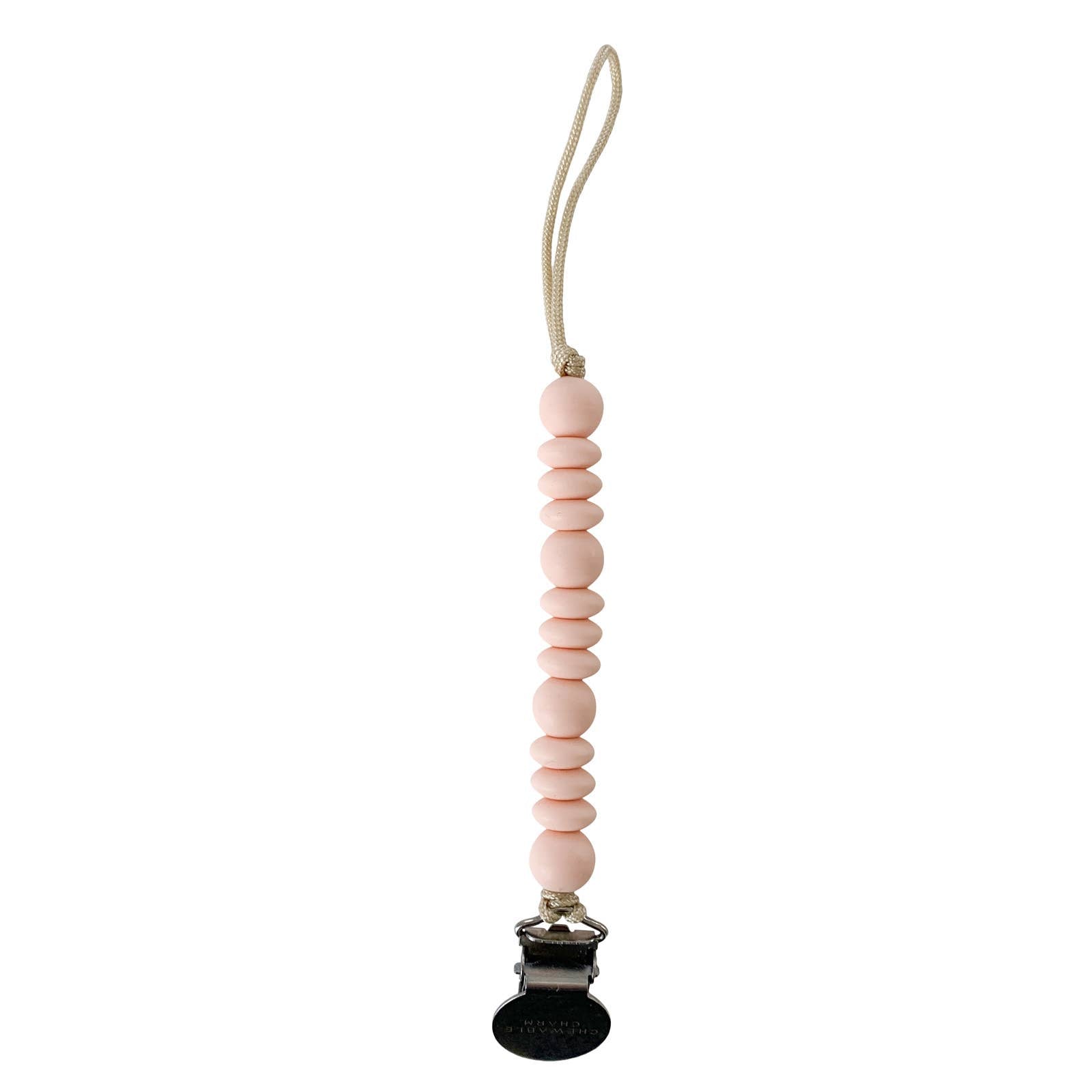 Grace Pacifier Clip - Pale Blush-Little Sprout