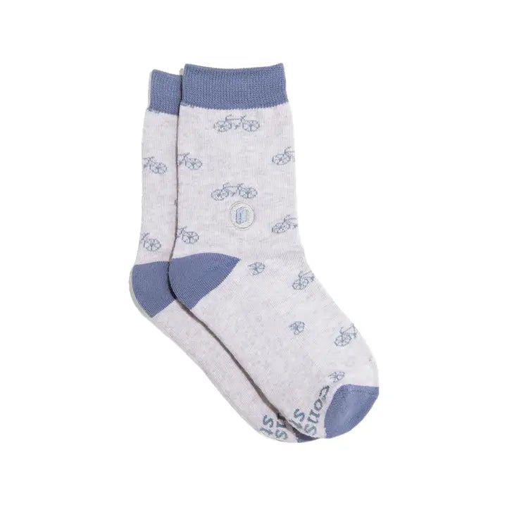 Kids Socks that Give Books-Bicycles 4-6Y-Little Sprout