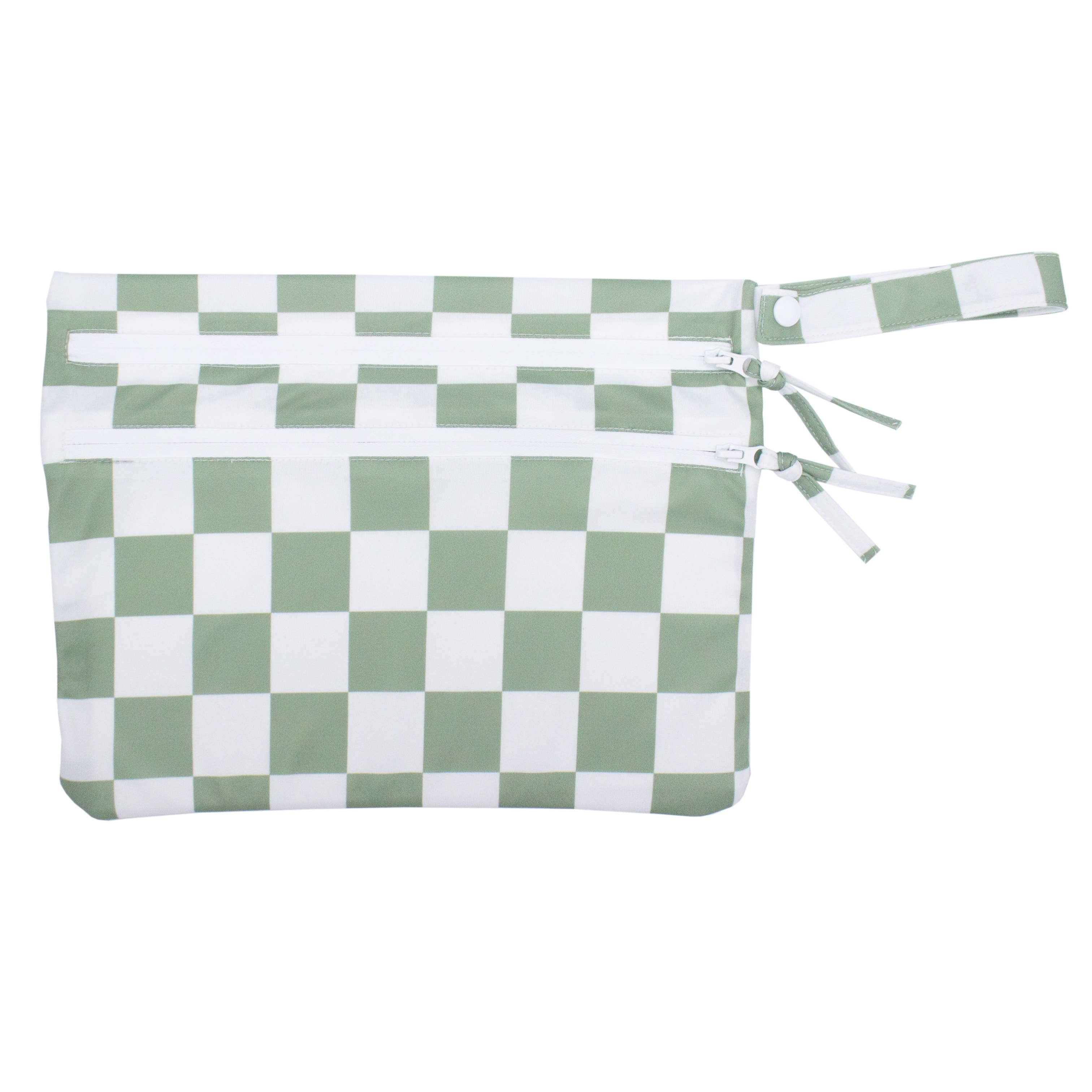 Sage Checkerboard Waterproof Wet Bag-Little Sprout