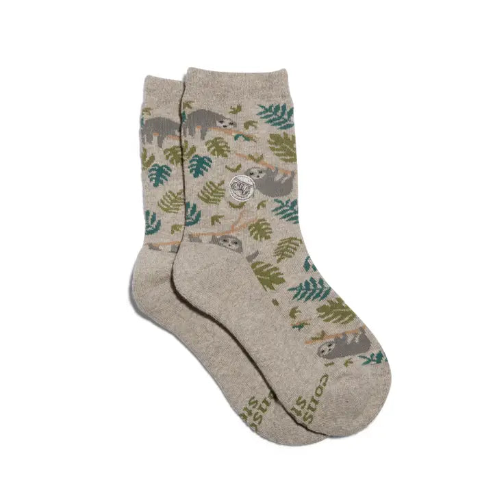 Kids Socks that Protect Sloths 4-6Y-Little Sprout