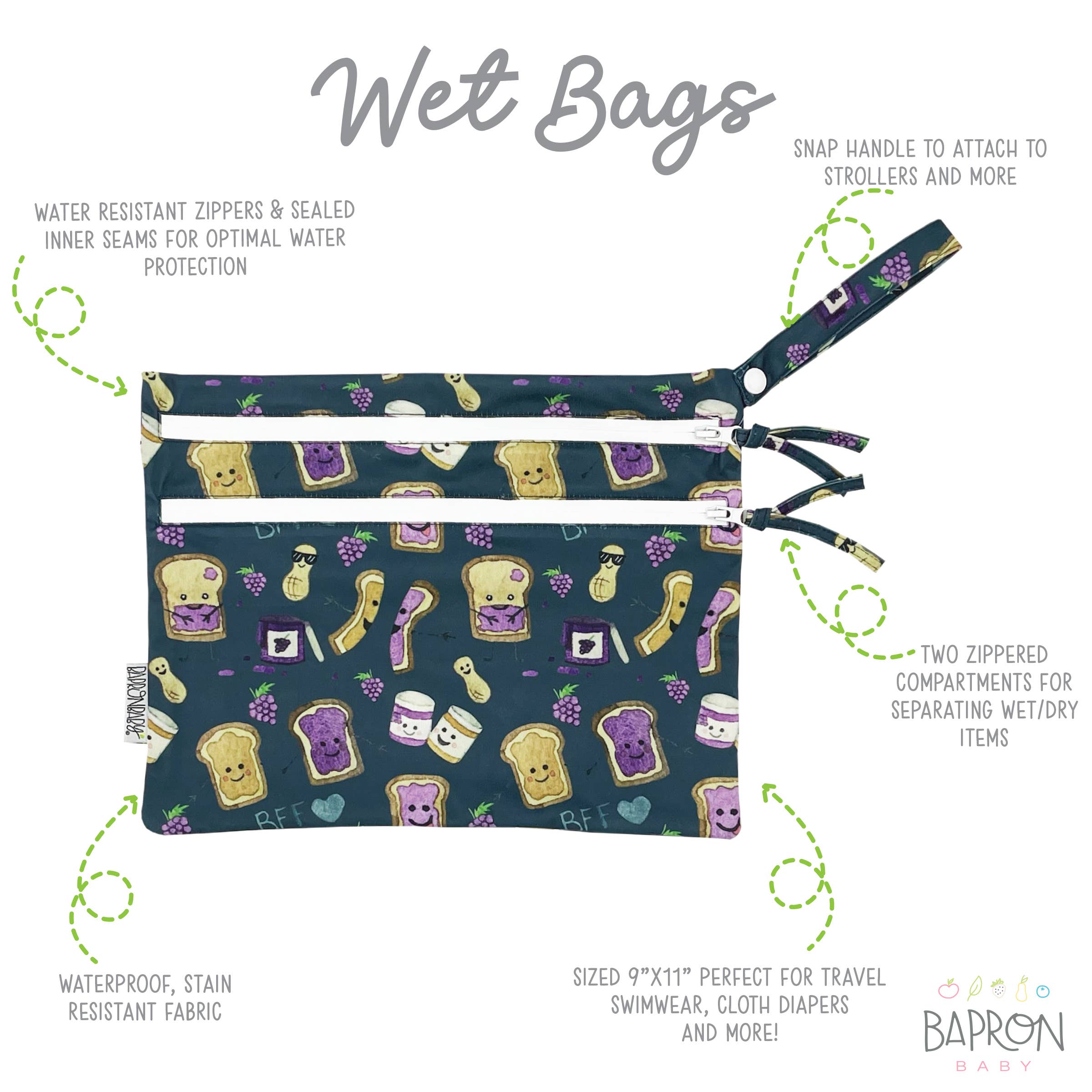 PBJ Pals Waterproof Wet Bag-Little Sprout