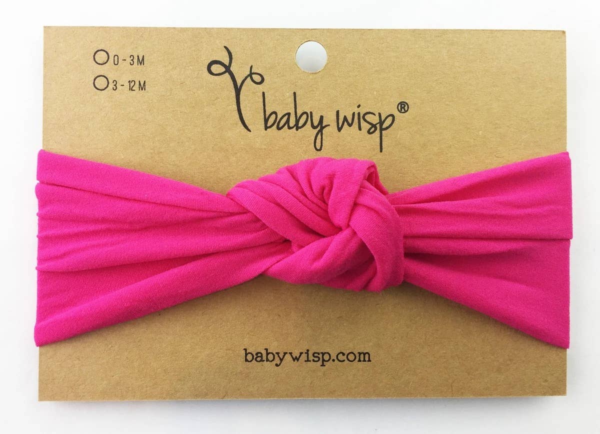 Nylon Knotted Turban Knots Baby Infant Headband: Midnight Mauve-Little Sprout