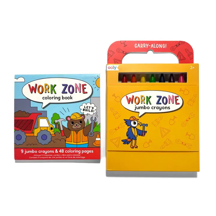 Carry Along Crayon & Coloring Book Kit - Work Zone-Little Sprout