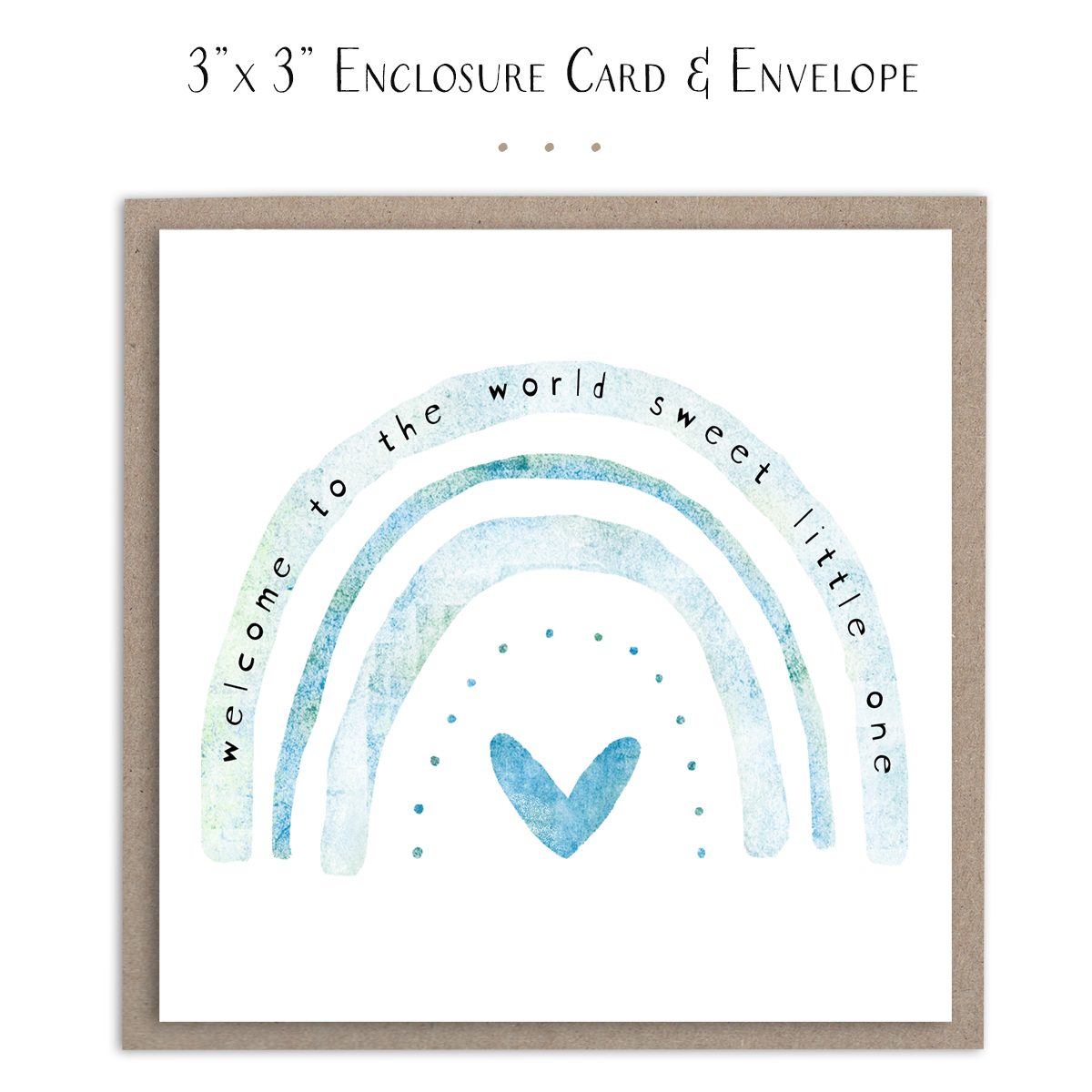 Welcome to the World Little One - Mini Baby Boy Card : Plain-Little Sprout