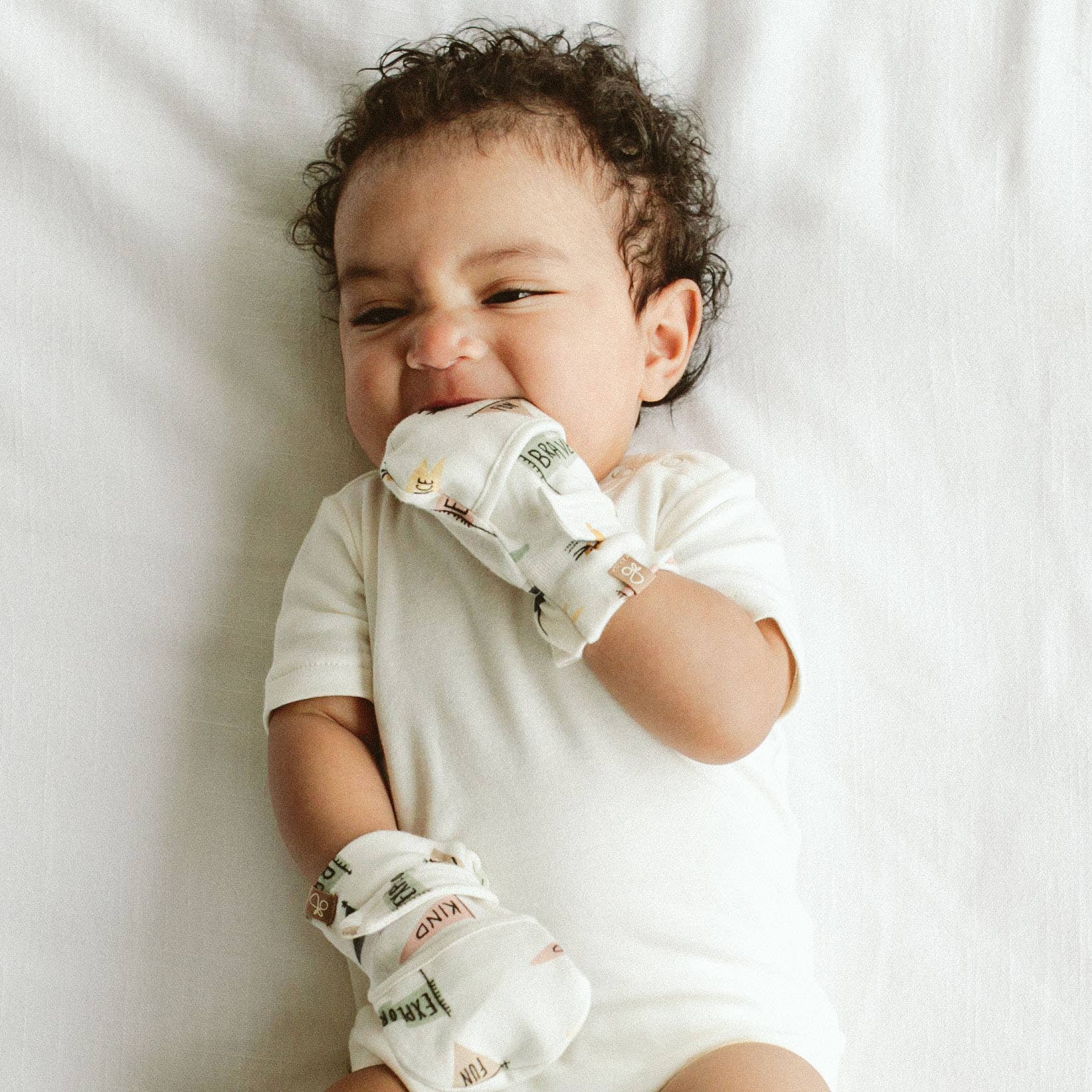 Stay On 2-Pack Baby Mitts - Poolside + Affirmations: 0-3-Little Sprout