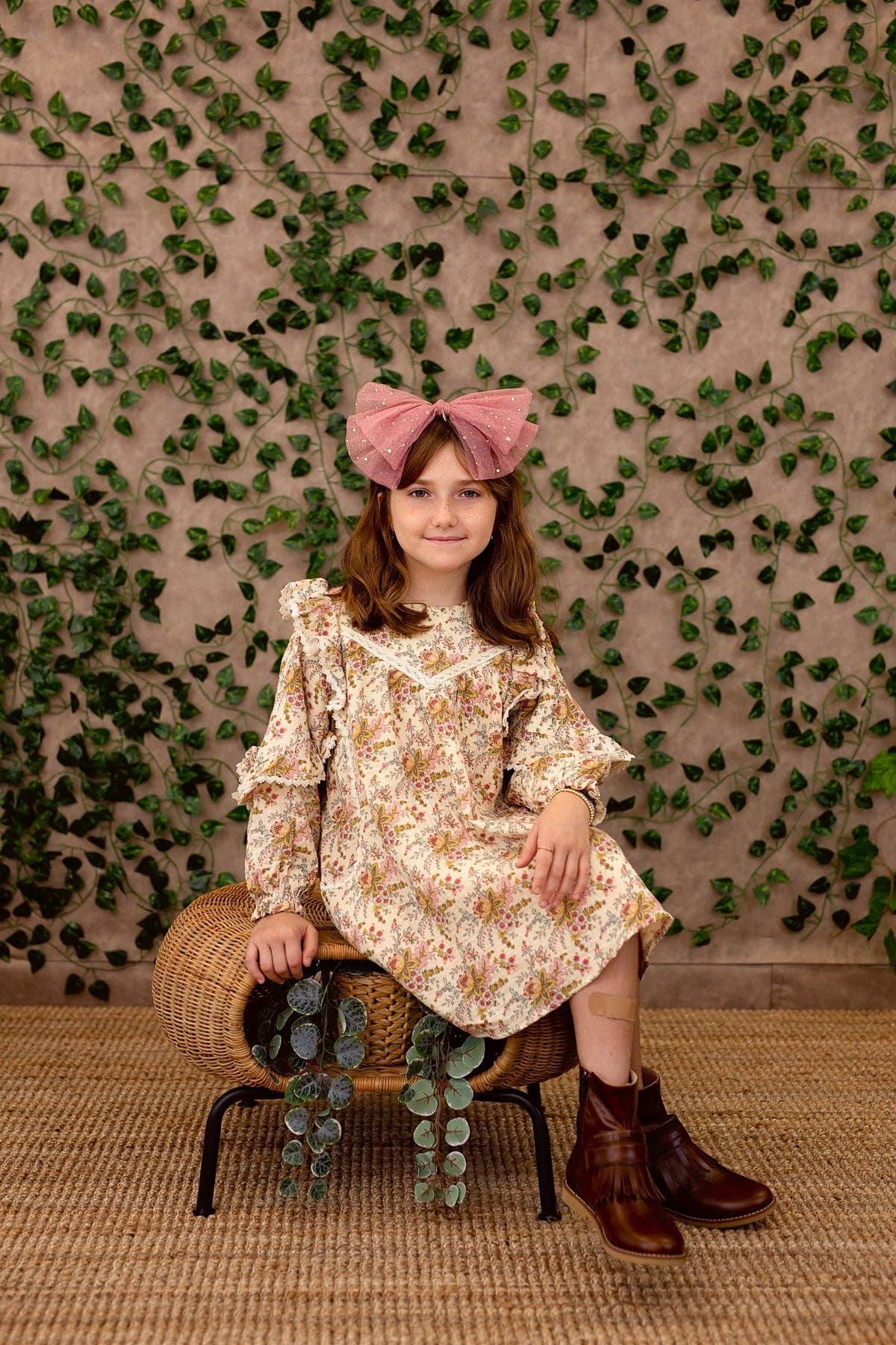 Ava Dot Headband - Burgundy: Burgundy-Little Sprout