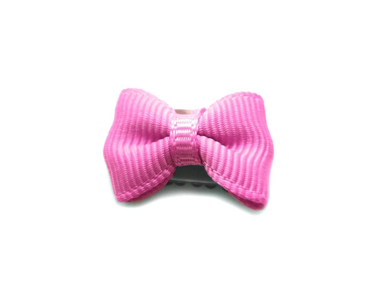 Mini Wisp Clip Tiny Tuxedo Baby Bow Hair Clips Mini Bows: Burgundy-Little Sprout