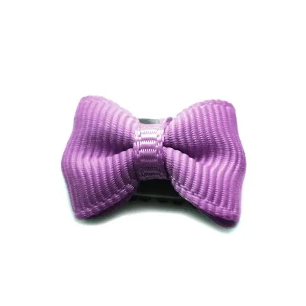 Mini Wisp Clip Tiny Tuxedo Baby Bow Hair Clips Mini Bow: Lavender-Little Sprout