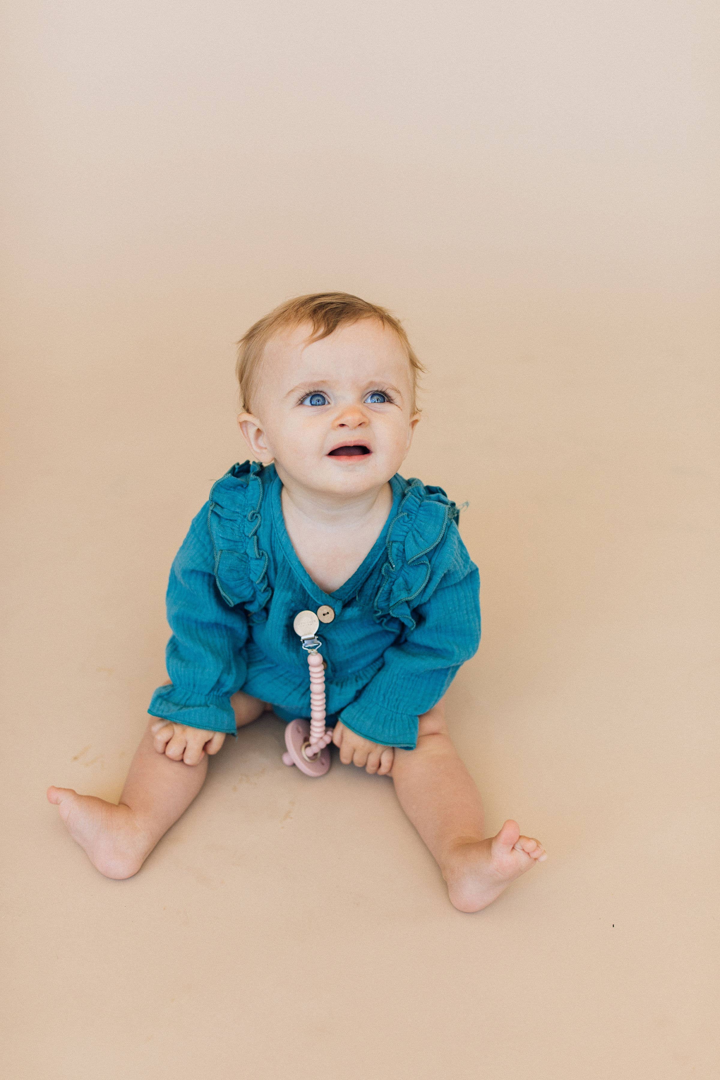 Grace Pacifier Clip - Pale Blush-Little Sprout
