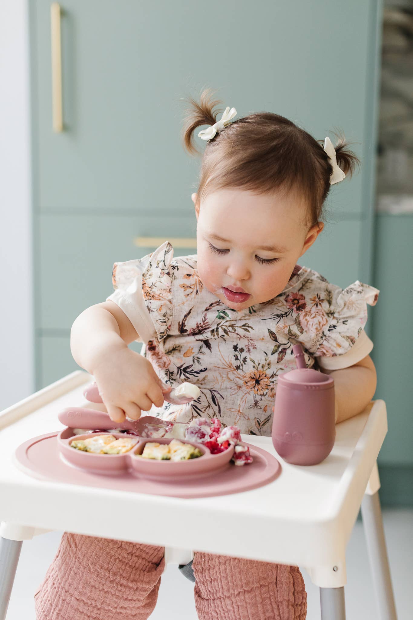 Delilah Floral Flutter Bapron: Toddler (6m-3T)-Little Sprout