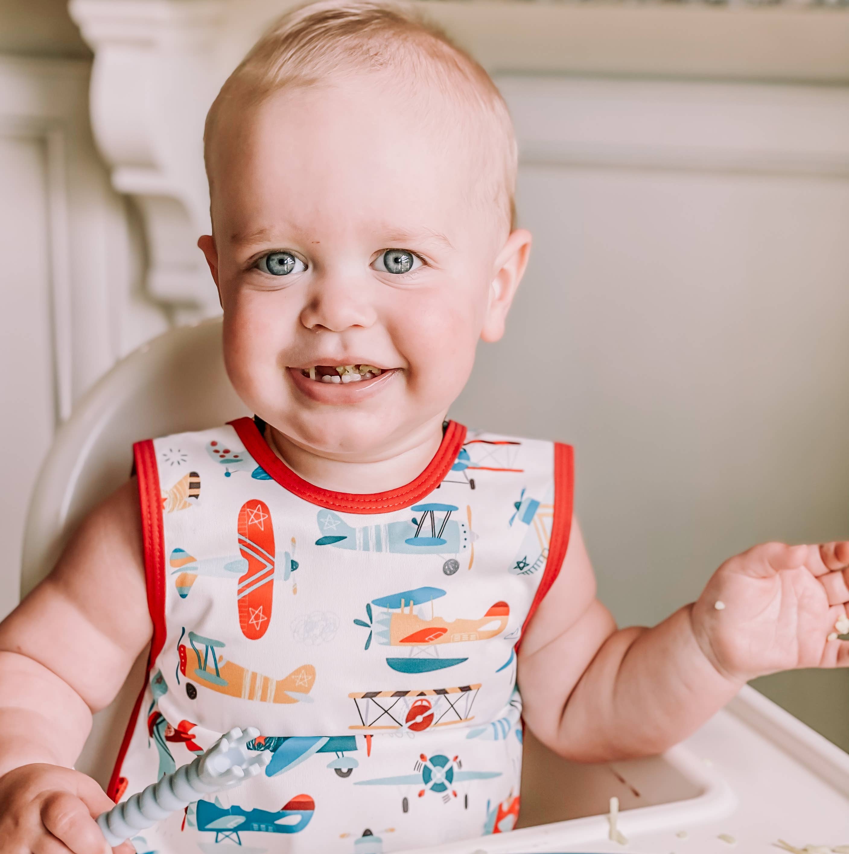 Retro Airplanes Bapron: Toddler (6m-3T)-Little Sprout