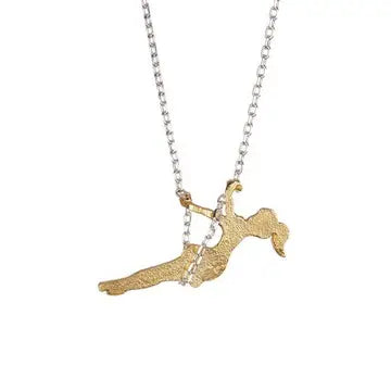 Girl Swinging Mixed Metal Necklace-Little Sprout