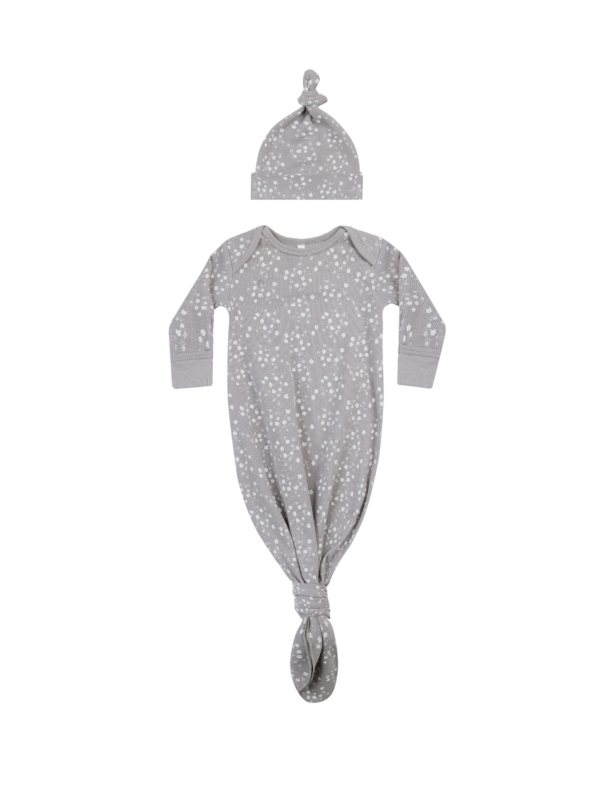 Knotted Baby Gown + Hat Set - OS-Little Sprout