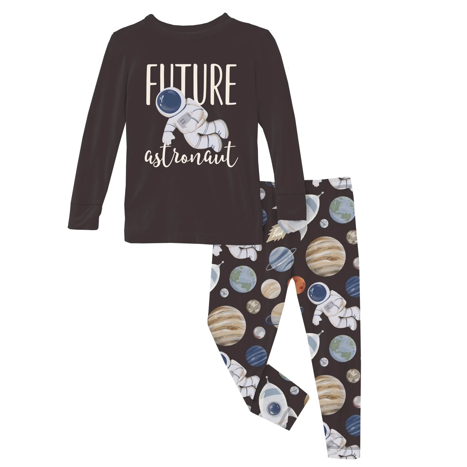 KicKee Pants Graphic Tee Pajama Set Midnight Space Dream