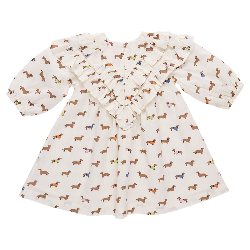 Girls Everly Dress - Dachshunds in Sweaters