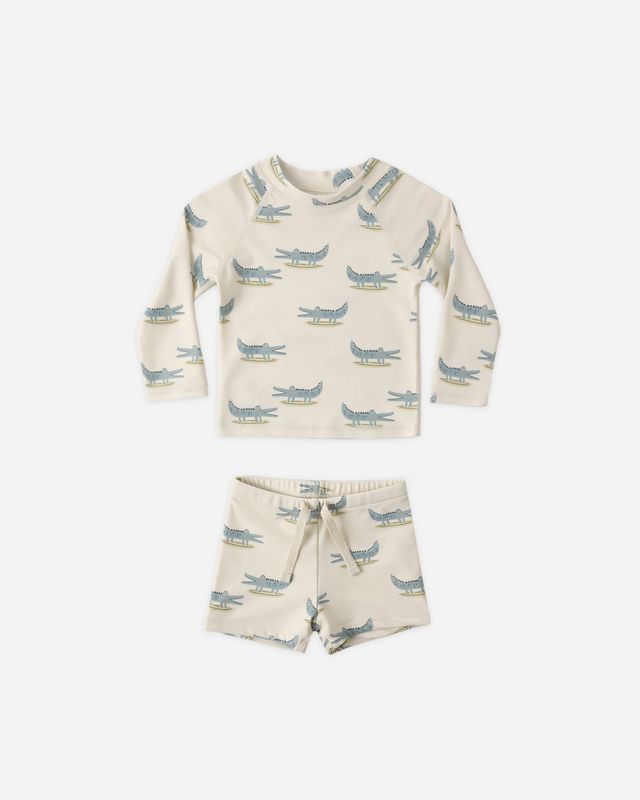 Rylee + Cru Boys Rashguard Set Alligators Little Sprout
