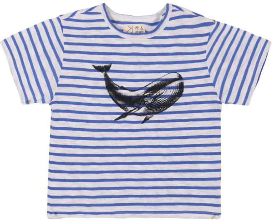 Me and Henry NewQuay Printed tee Blue Whale Little Sprout