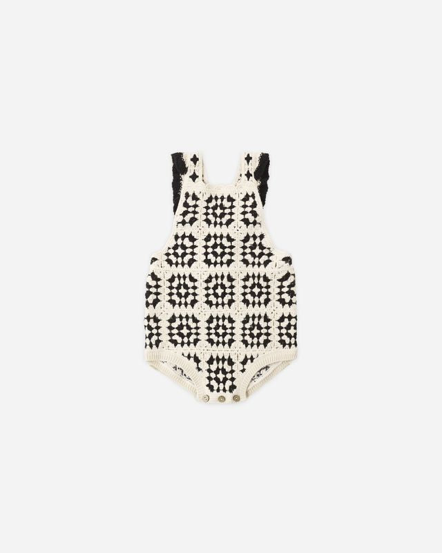 Rylee and Cru Crochet Romper Abstract Little Sprout