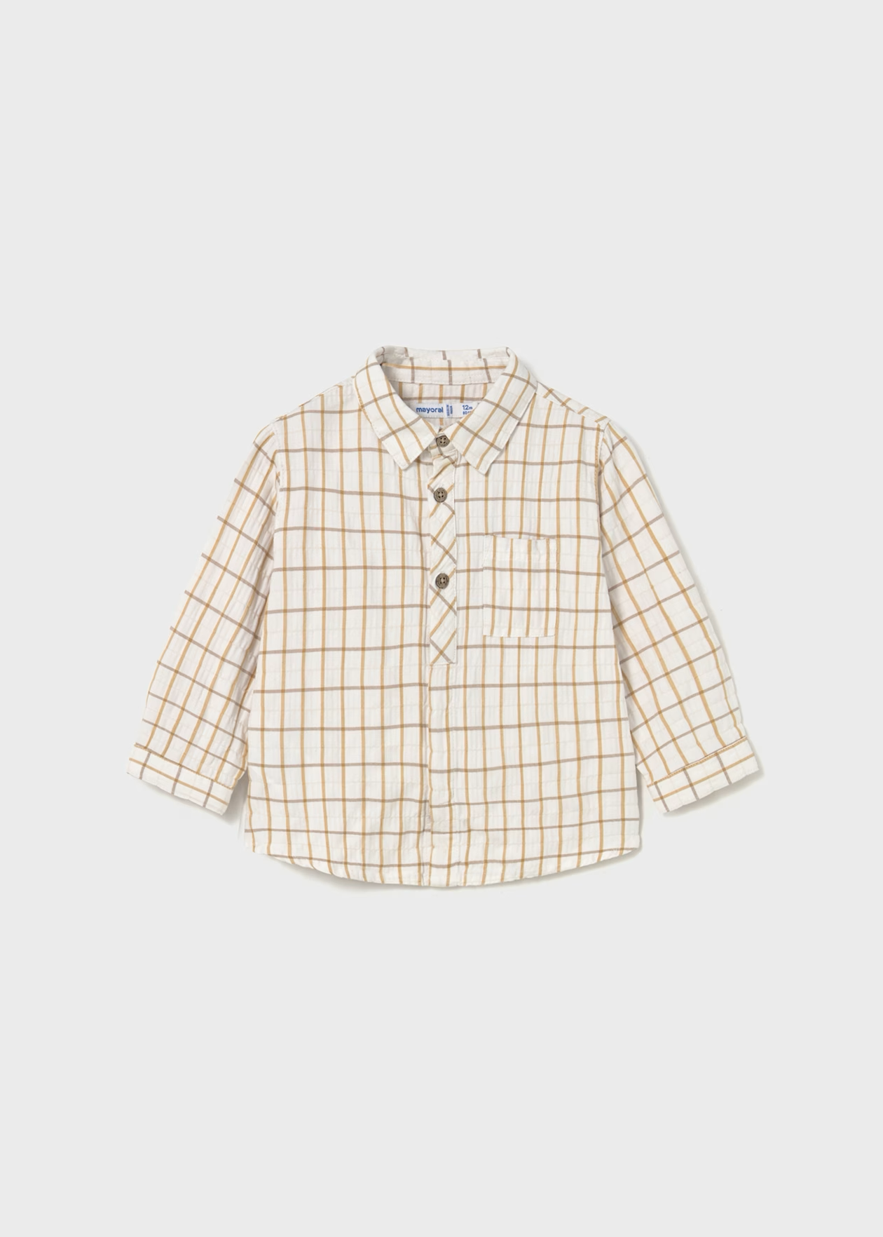 Baby Plaid Shirt Mustard Little Sprout