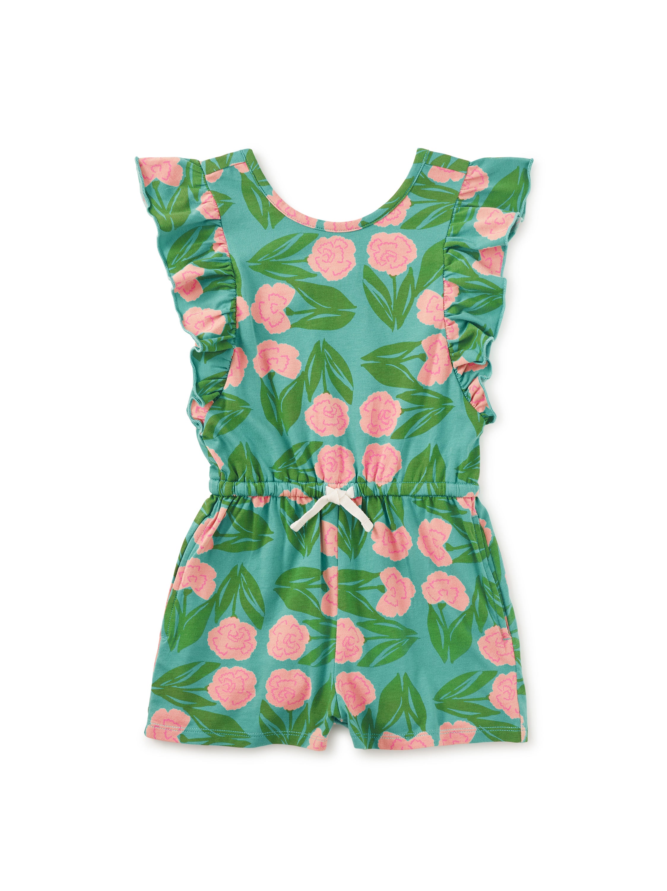 Flutter Sleeve Romper Carnation Floral Little Sprout