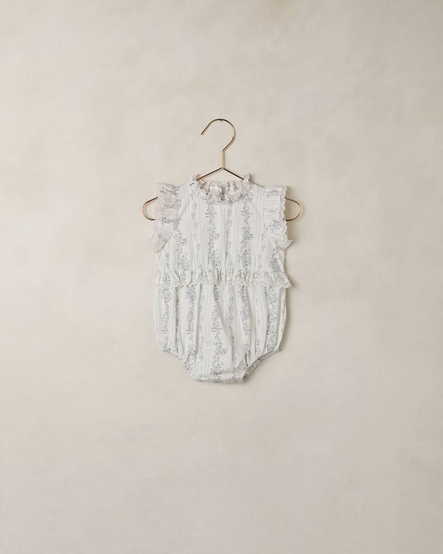 Noralee Alice Romper French Floral Stripe Little Sprout