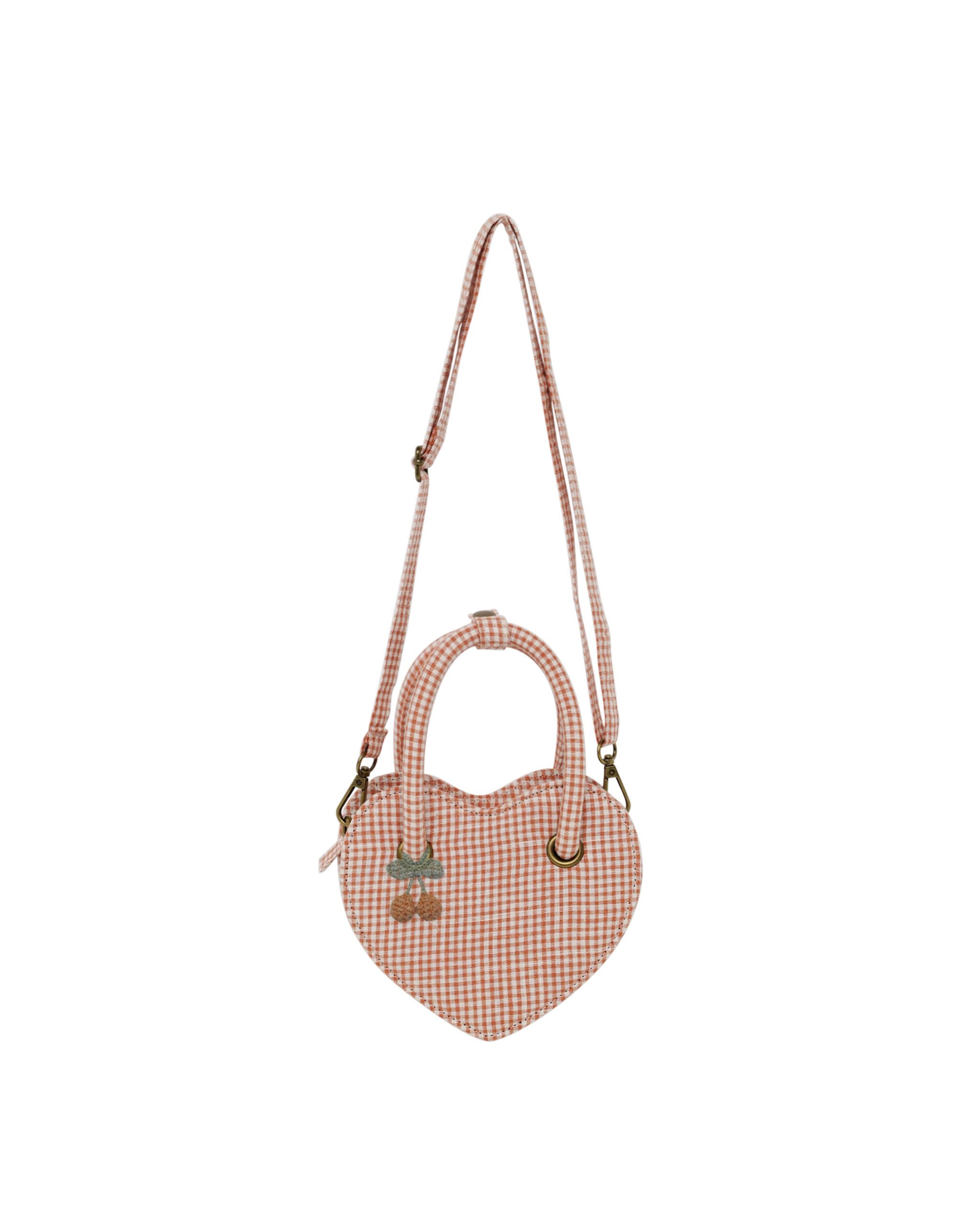 Heart Purse - Poppy Gingham-Little Sprout