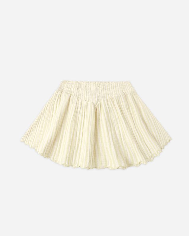 Rylee + Cru Smocked V Mini Skirt Citron Stripe Little Sprout