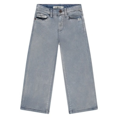 Girls Wide Leg Denim Silver Coated Little Sprout