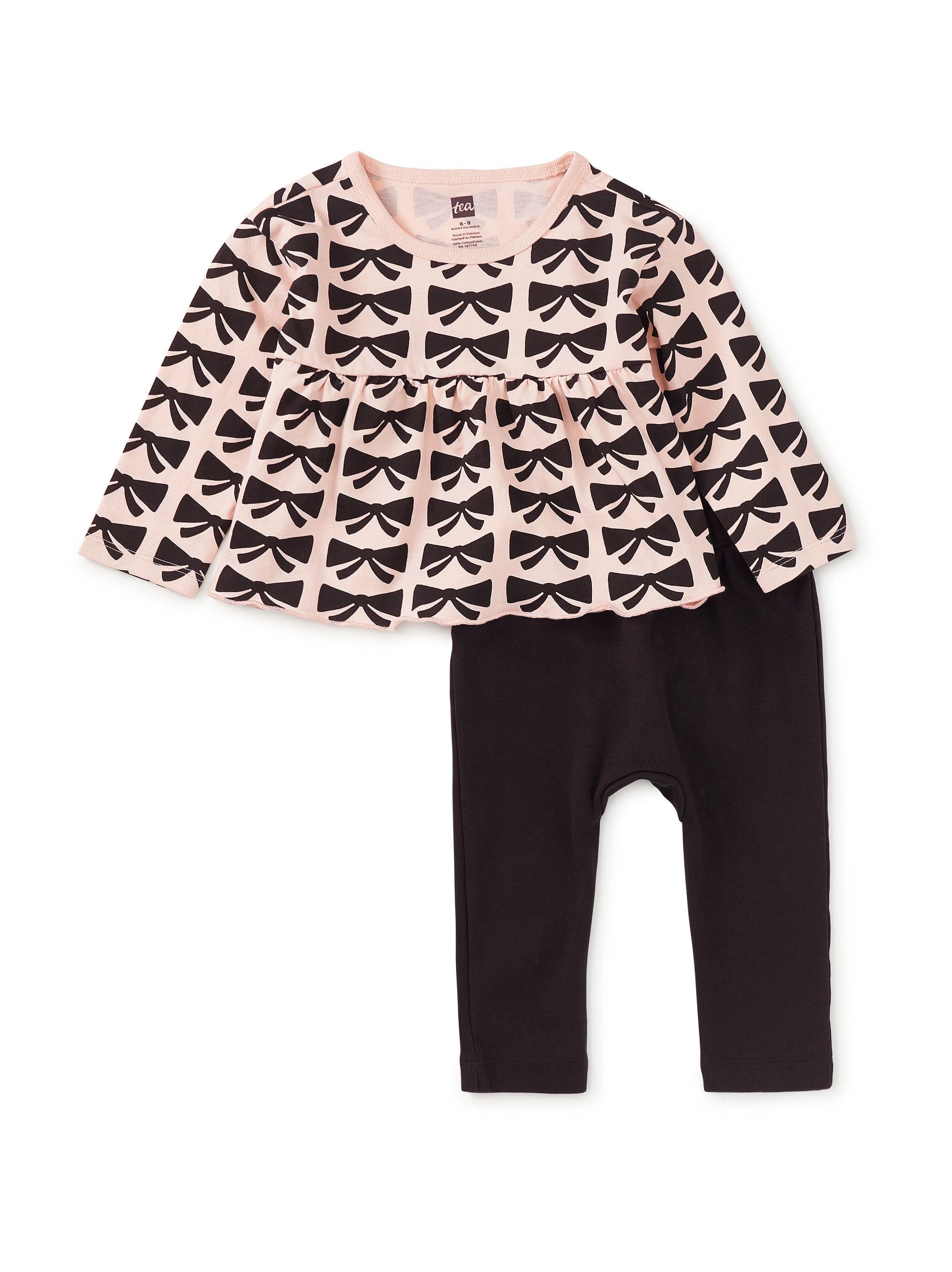 Baby Peplum Top and Pants Set Bow Little Sprout