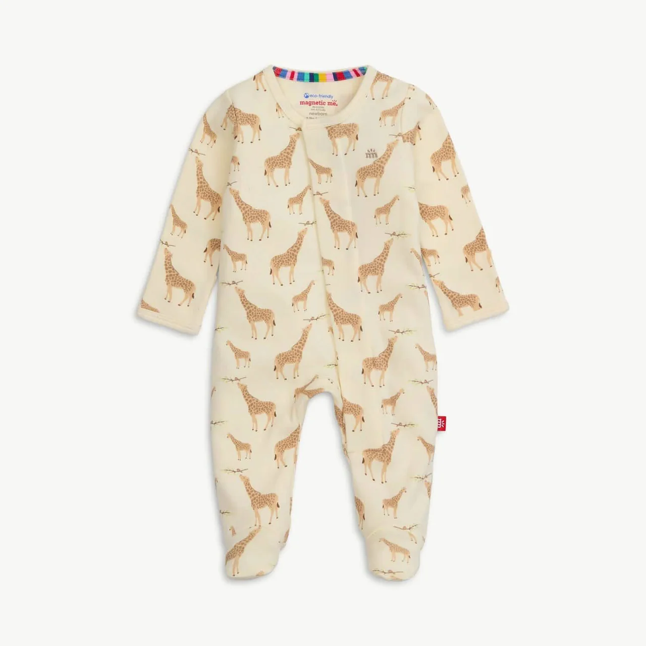Magnetic Me Cream Jolie Giraffe Organic Cotton Footie Little Sprout