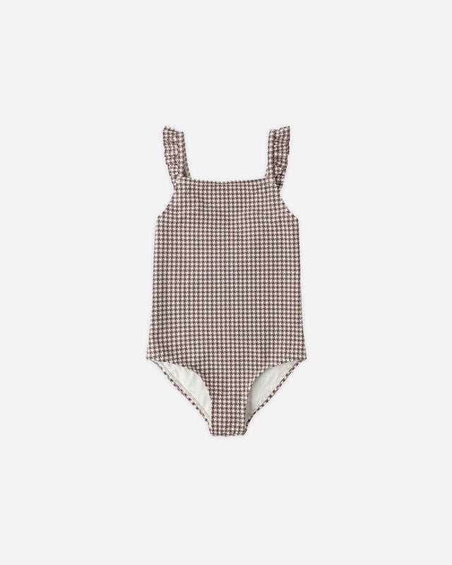 Rylee and Cru Positano One Piece Chocolate Houndstooth
