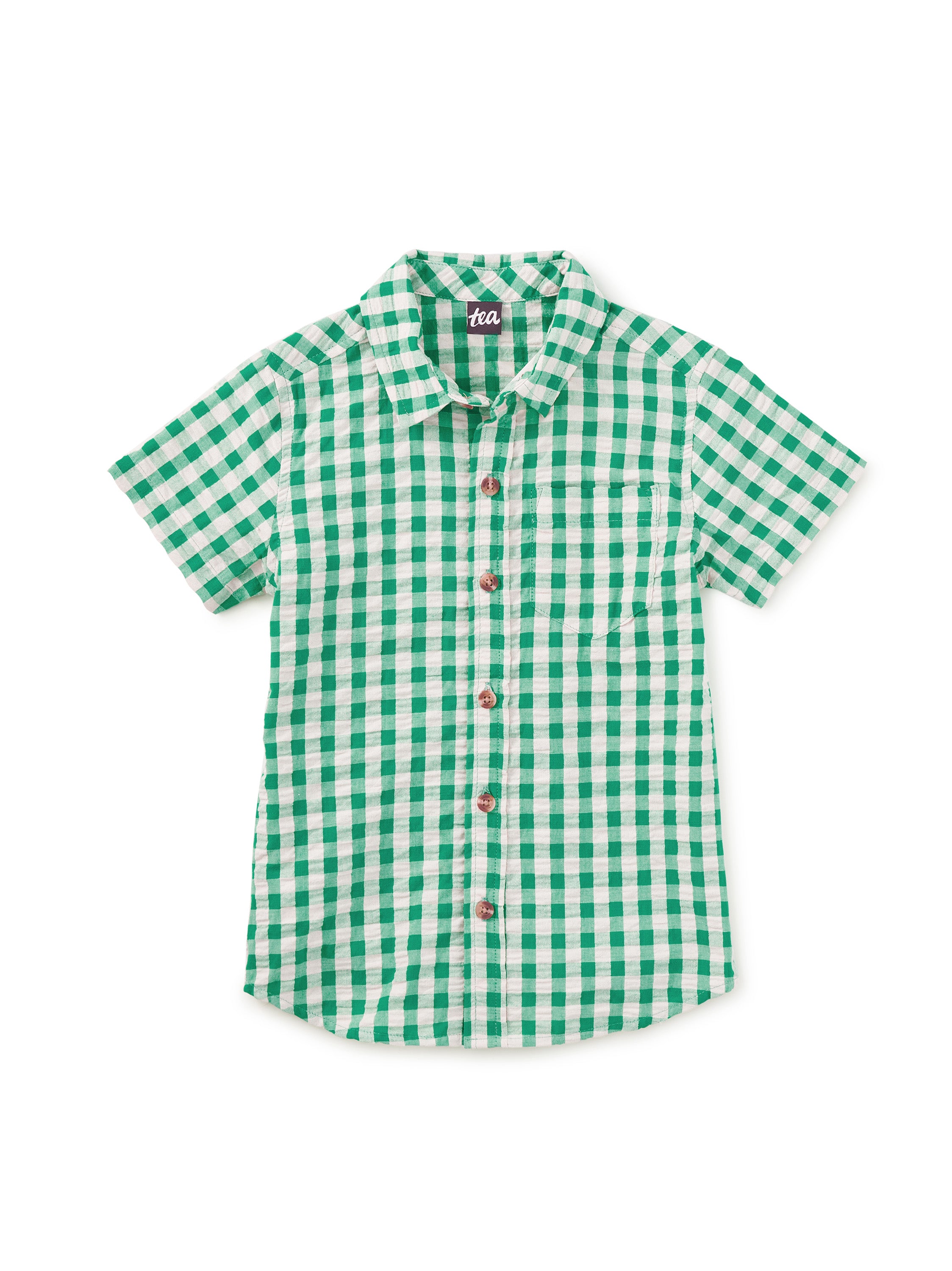 Button Up Woven Shirt Garden Party Check Little Sprout