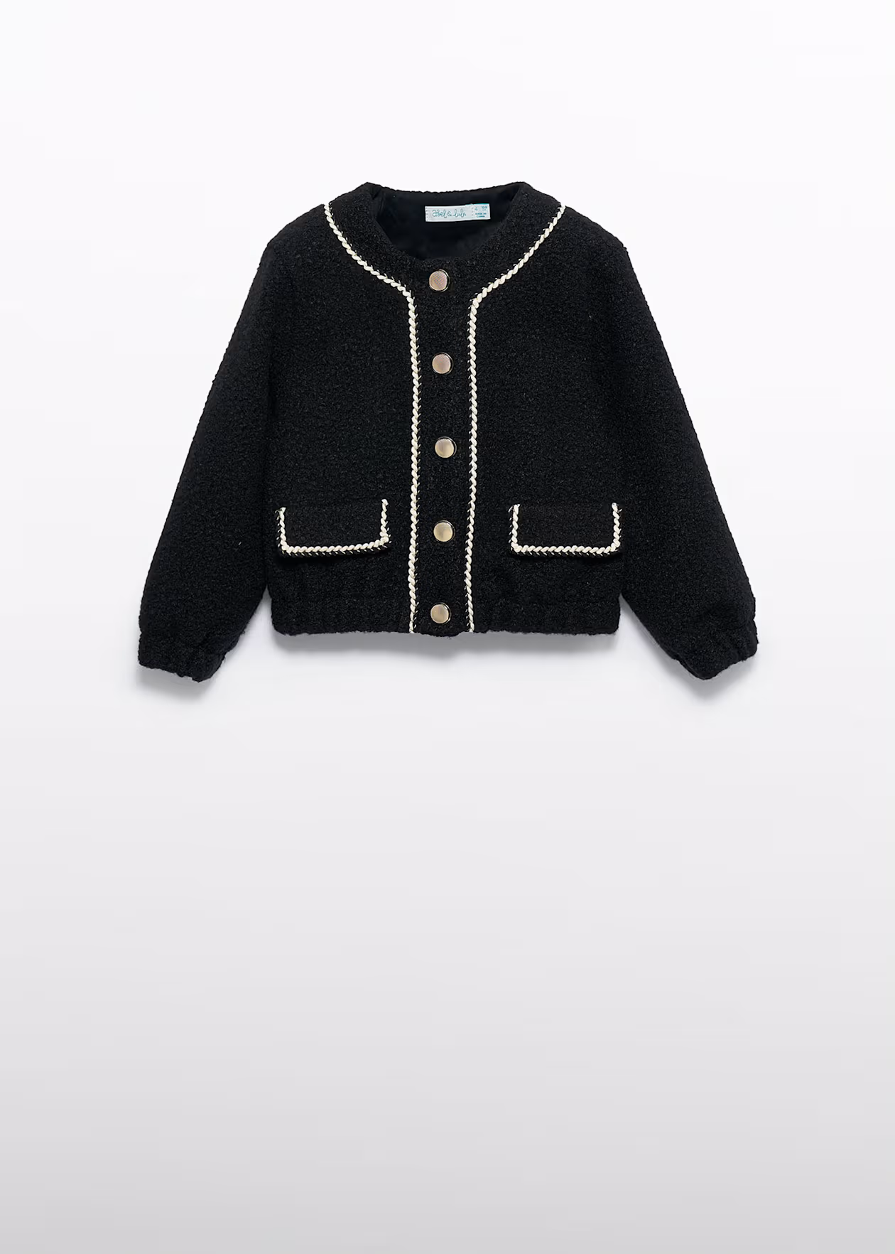Abel and Lula Faux Shearling jacket Black Little Sprout