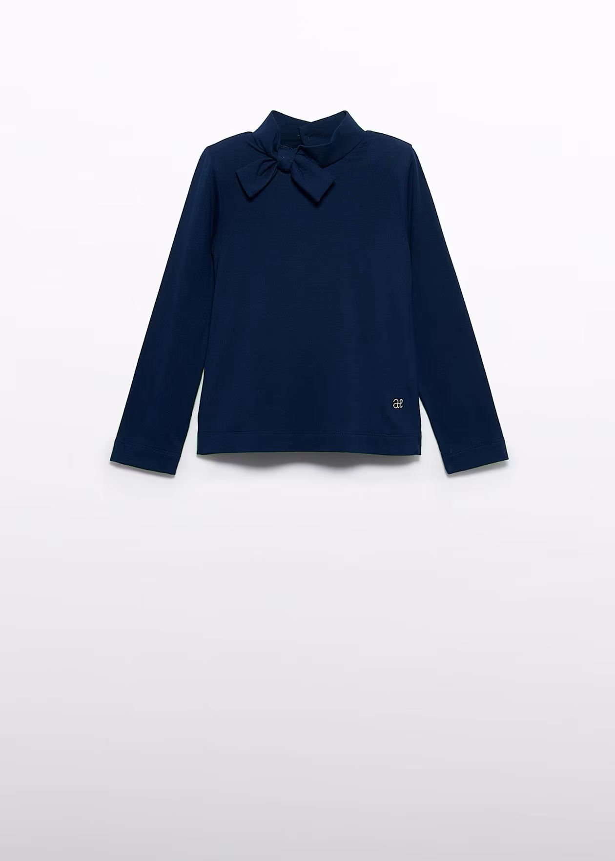 Abel and Lula Turtleneck with Bow Navy Little Sprout